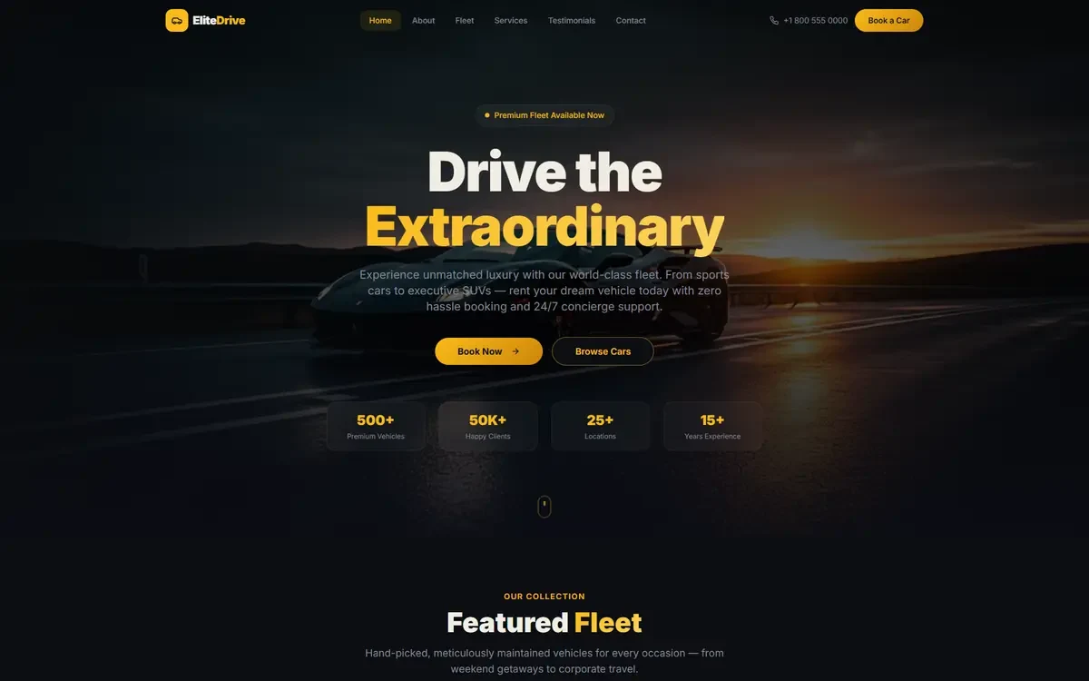 Car Rental AI Studio Website Template V2 for GoHighLevel
