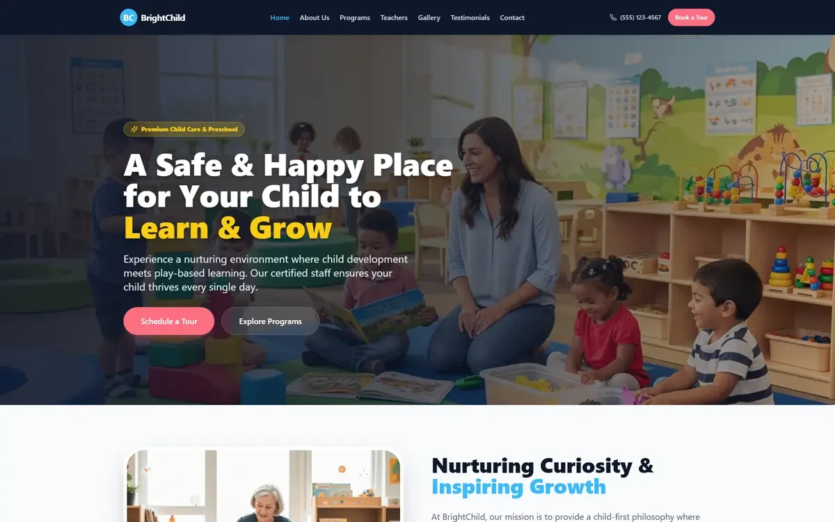 Childcare AI Studio Website Template for GoHighLevel