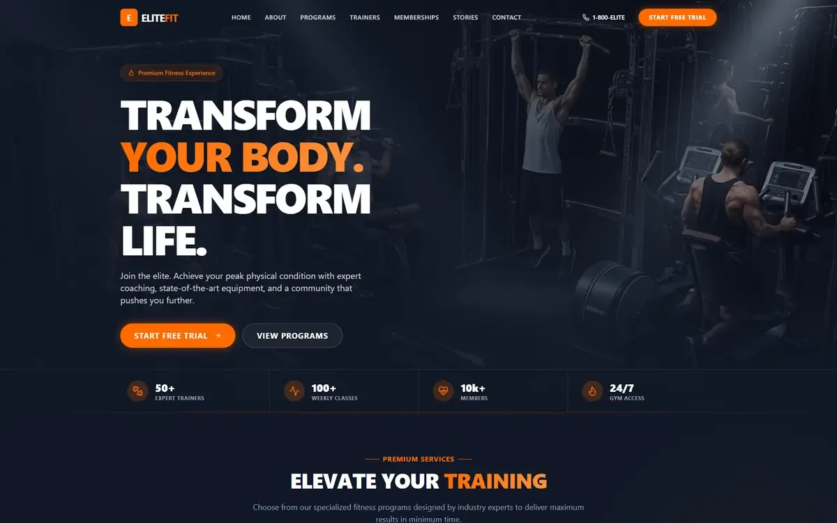 Gym and Fitness AI Studio Website Template V1 for GoHighLevel