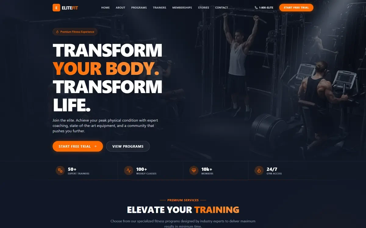 Gym and Fitness AI Studio Website Template V1 for GoHighLevel