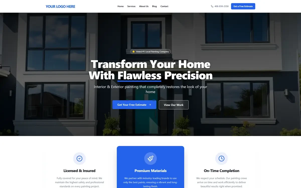 House Painting AI Studio Website Template V2 for GoHighLevel