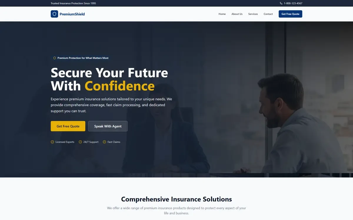 Insurance Agency AI Studio Website Template for GoHighLevel