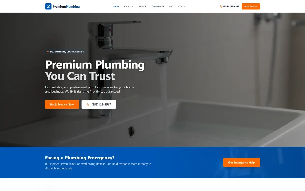 Plumbing AI Studio Website Template for GoHighLevel