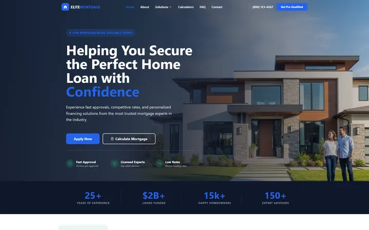 Mortgage GoHighLevel AI Studio website template home page design