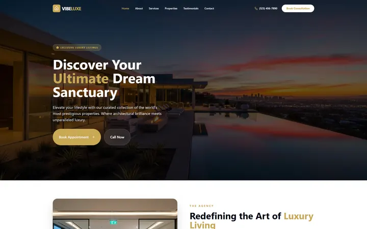 Real Estate GoHighLevel AI Studio website template home page design