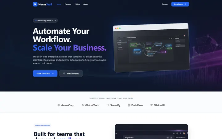 SaaS GoHighLevel AI Studio website template home page design