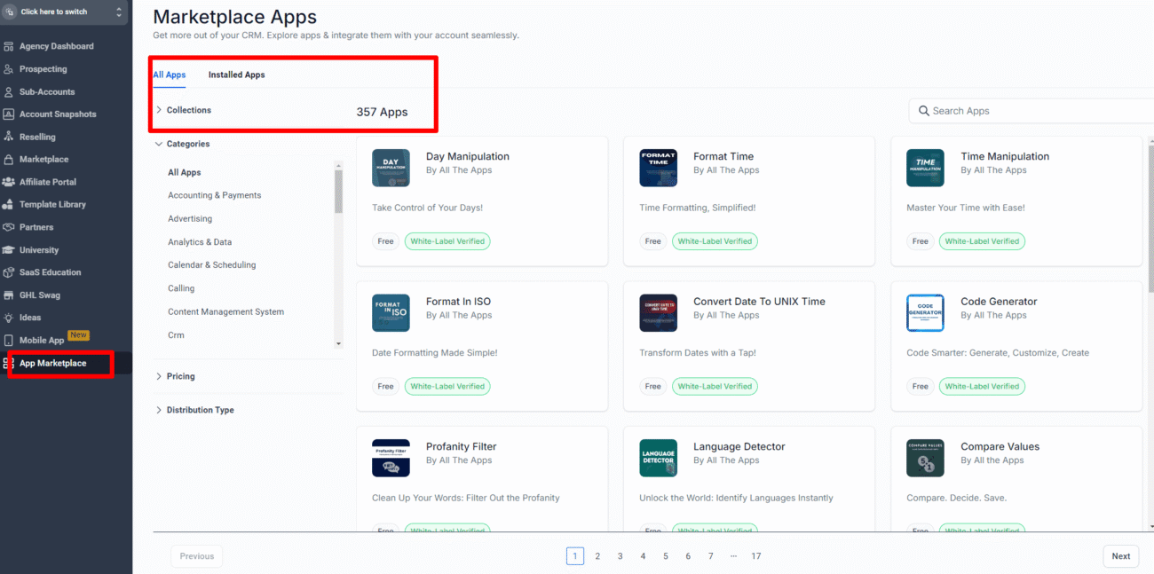 GoHighLevel App Marketplace 1