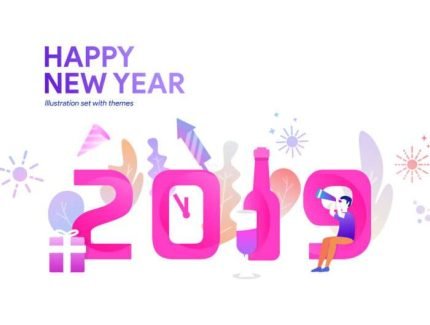 5 Happy New Year 2019 Illustration