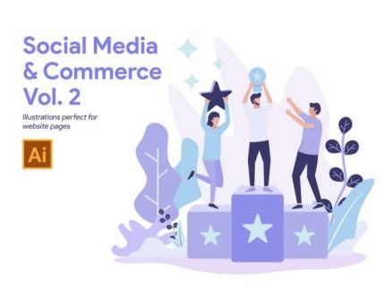 Social Media and Commerce Illustration Vol. 2