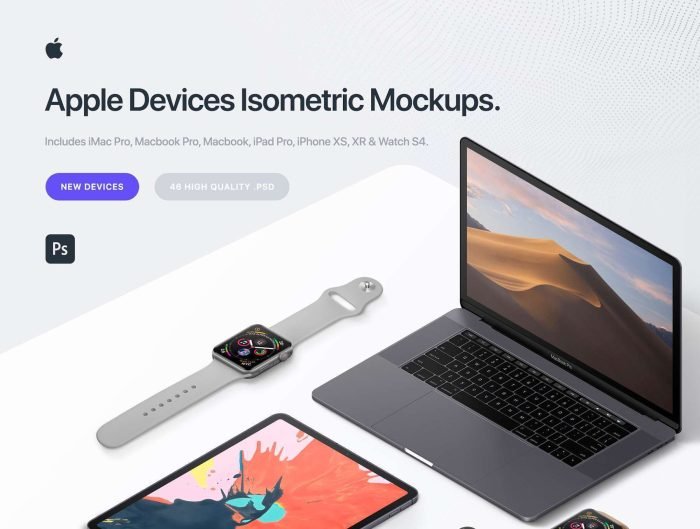 1_1548095679971 Apple 46 Devices Isometric Mockups - Image 1
