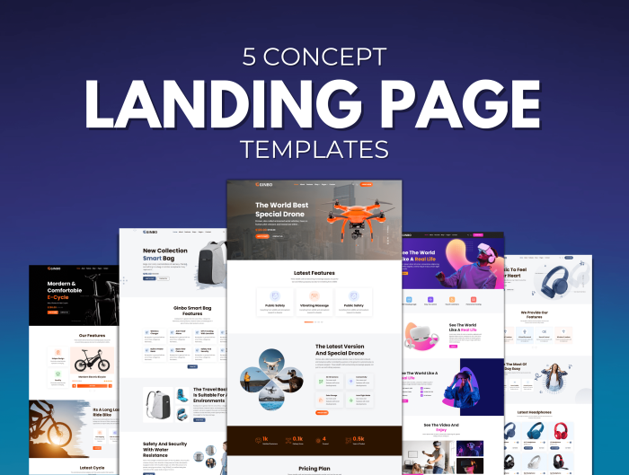 5 Concept Landing Pages 5 Concept Landing Page Template - Image 1