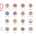 60 Artificial Intelligence Icons - Butterscotch Series