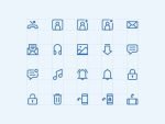 180 Mobile Functions Icons Blue Colored - Image 6