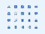 180 Mobile Functions Icons Blue Colored - Image 5