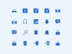 180 Mobile Functions Icons Blue Colored - Image 4
