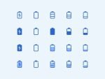 180 Mobile Functions Icons Blue Colored - Image 2