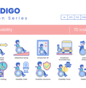 70 Disability Icons- Indigo Series