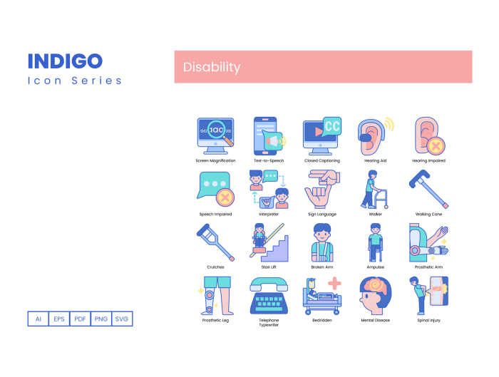 70 Disability Icons- Indigo Series - Image 2