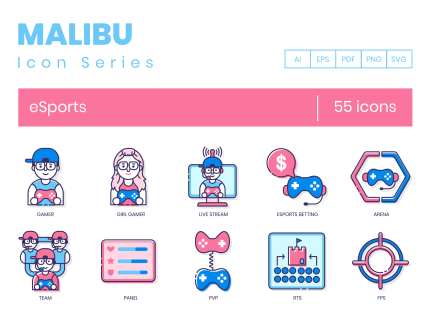 Esports & Gaming Icons - Malibu Series