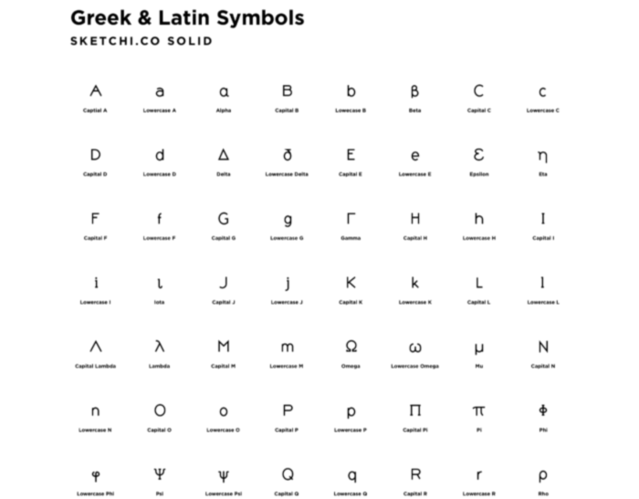 Greek & Latin Symbols Solid - Image 1