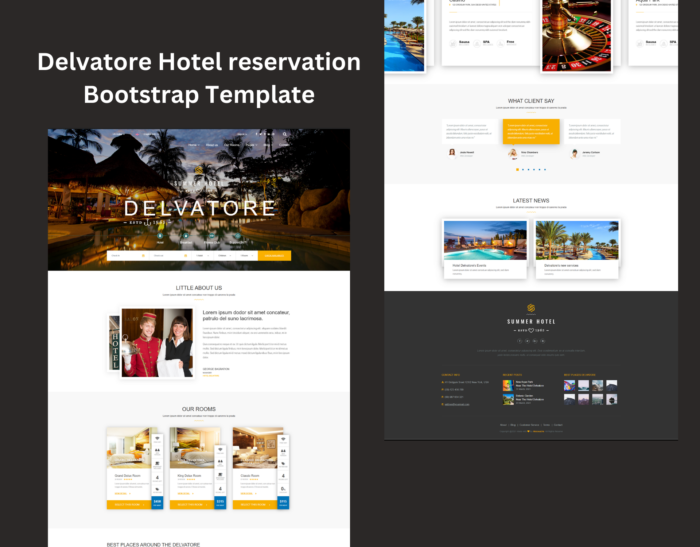 Delvatore Hotel reservation Bootstrap Template - Image 1