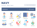 Science Icons - Navy Series