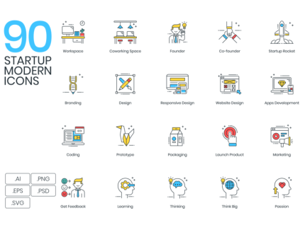 90 Startup Modern Icons