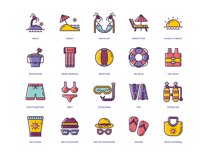 96 Travel Icons - Lilac Series - Image 3