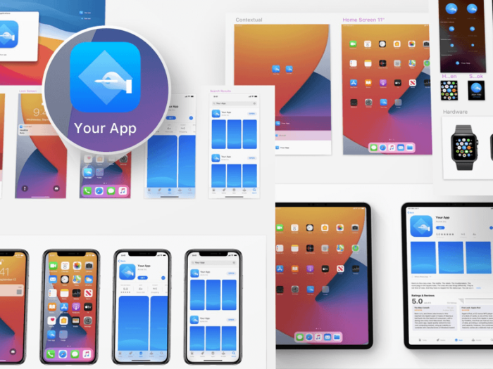 iOS 14 Icon Template v11 iOS Template Icon Mockup - Image 1