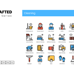 60 Cleaning Icons - Krafted Line Series