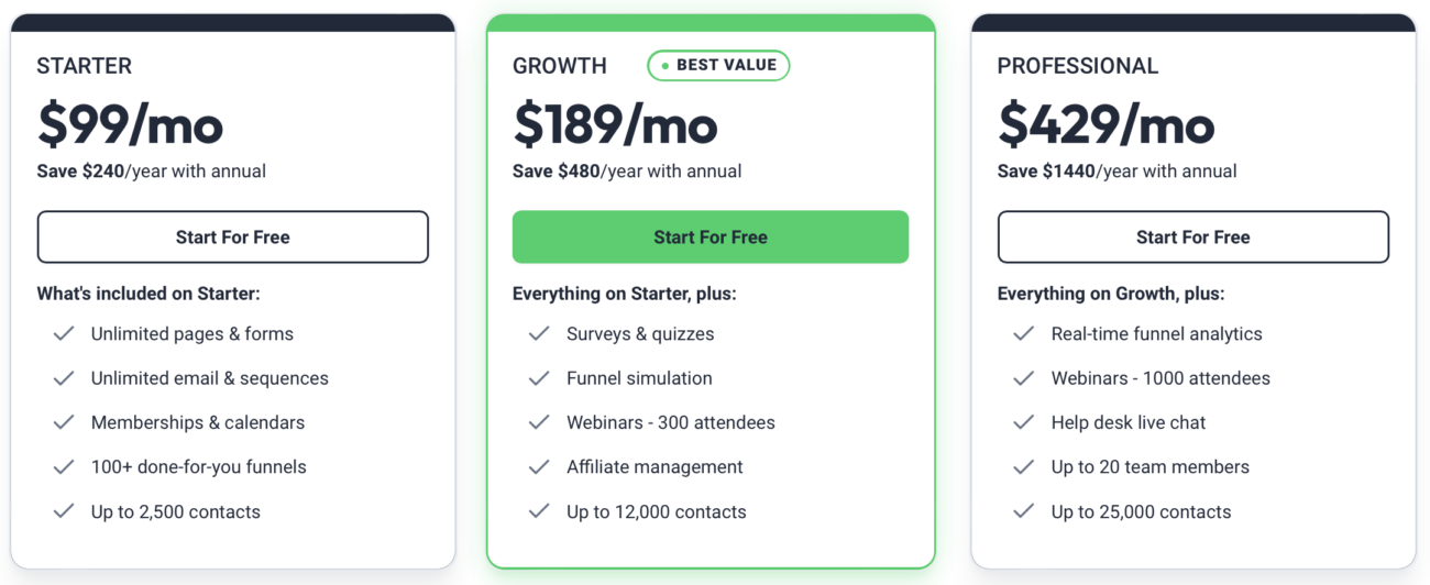 GoHighLevel vs Kartra: The Ultimate Comparison for Marketers 2 Kartra Starter Growth Professional1