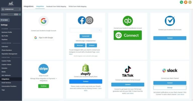 GoHighLevel vs Pipedrive Which CRM is Best for You? 2 gohighlevel integrations 1024x536 1