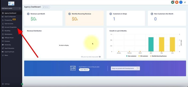How to Import a Snapshot in HighLevel CRM 1 agency view