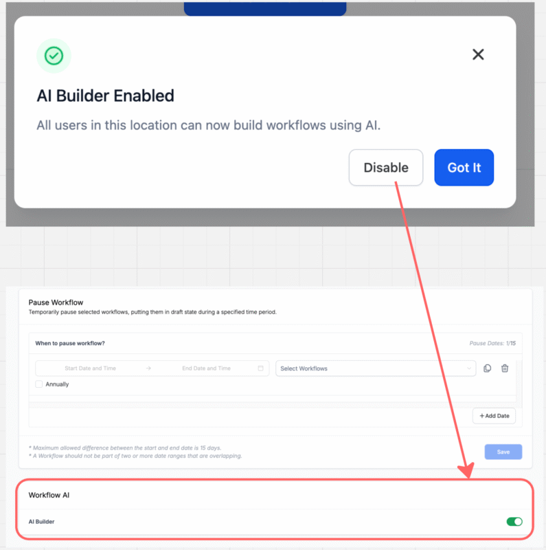 Discover how to use GoHighLevel’s Workflow AI Builder across sub-accounts for smarter automation.