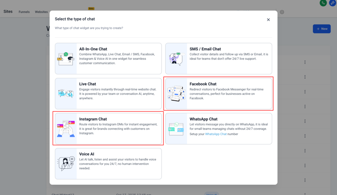 Discover how to set up and use Facebook and Instagram chat widgets inside GoHighLevel to boost leads