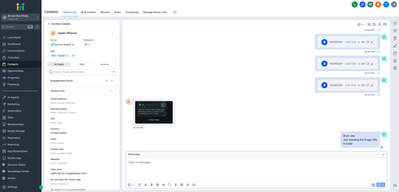 Native WhatsApp Voice Notes with Transcriptions in GoHighLevel 2 Improve customer conversations using GoHighLevel’s native WhatsApp voice notes with built-in transcription support.