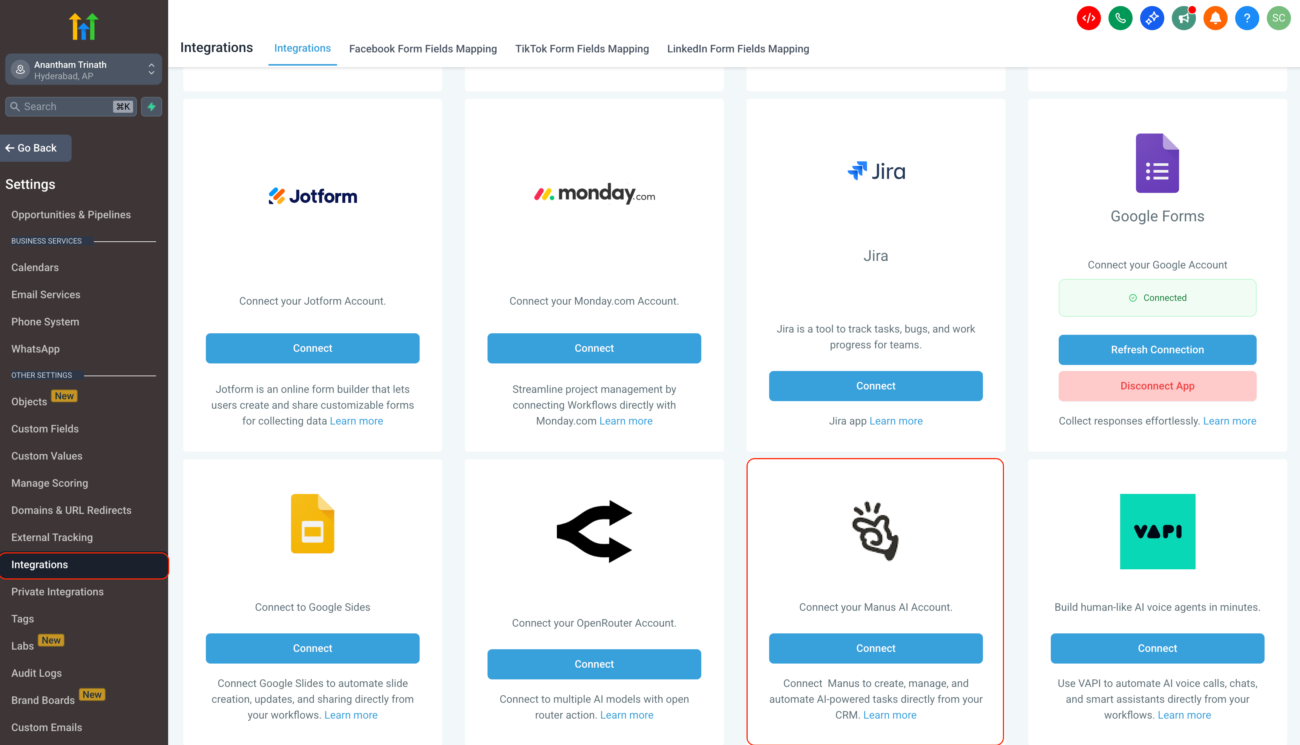 Manus Triggers and Actions in Workflows 3 A step-by-step guide to connecting Manus to HighLevel, using triggers and actions, storing Task IDs, and building multi-step AI workflows.