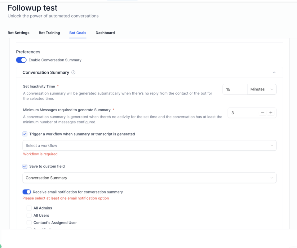 Conversation AI Summary and Transcript Feature Guide 1 Learn how to use Conversation AI summary and transcript features to automate CRM updates, trigger workflows, and capture key insights from every session.