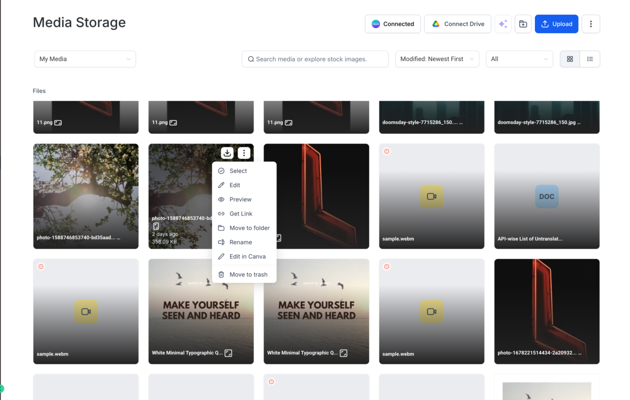Canva Integration in Media Storage 2 Learn how to browse, edit, and import Canva designs directly into Media Storage without manual downloads.